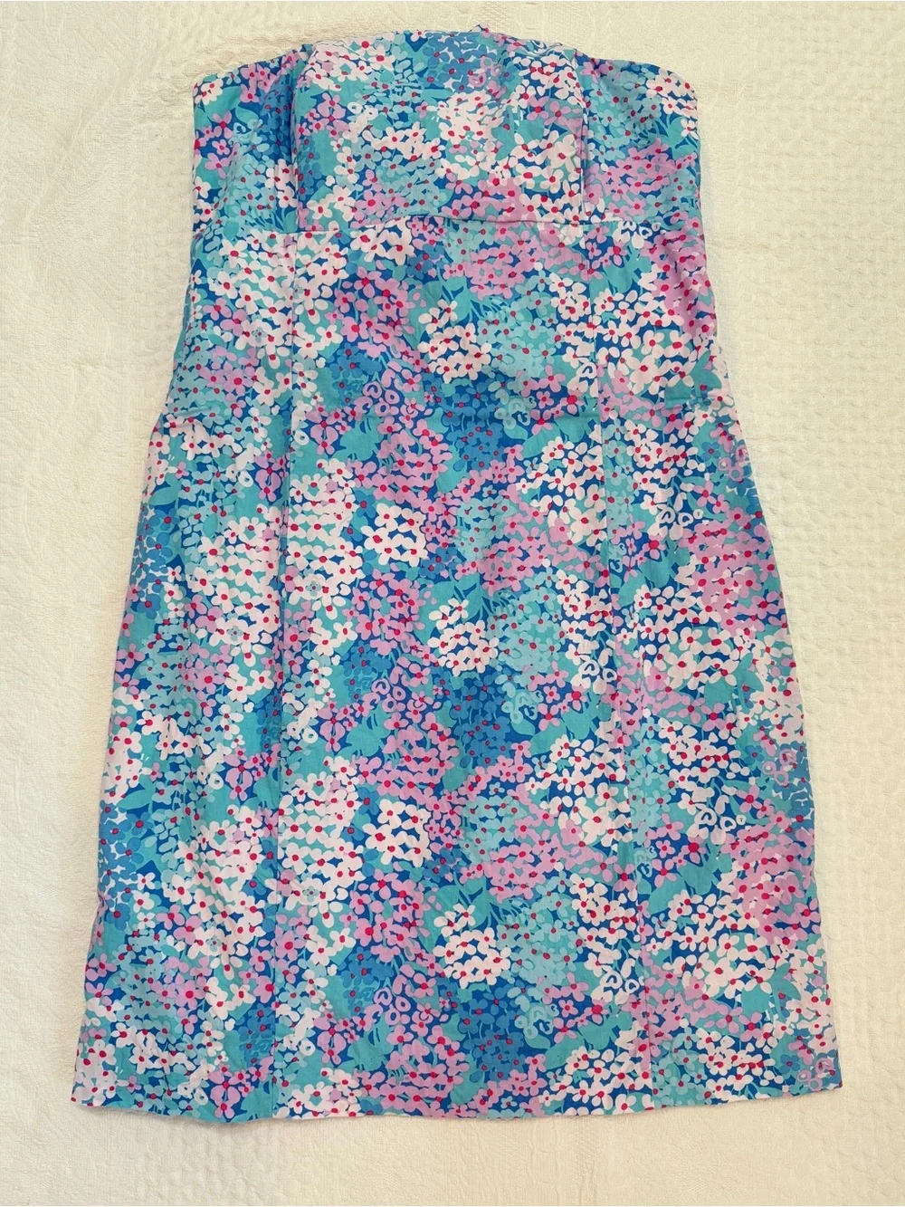 Lilly Pulitzer Franco Short Strapless Tie Back Dress Dot Dot Hop Blue & Purple 6 - Picture 1 of 7